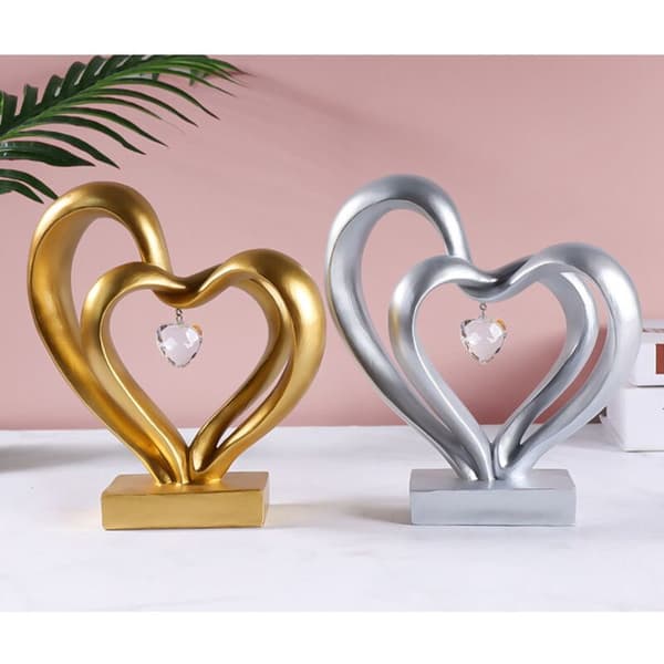 Abstrakt moderne hjertegest skulpturfigurer evig kjærlighet for valentinsdagsdekor-D