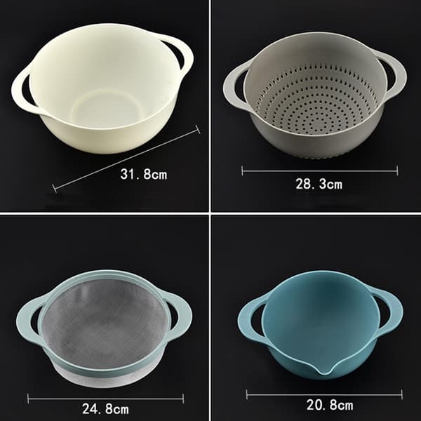 Plastskålar Set 8 st med Måttsked