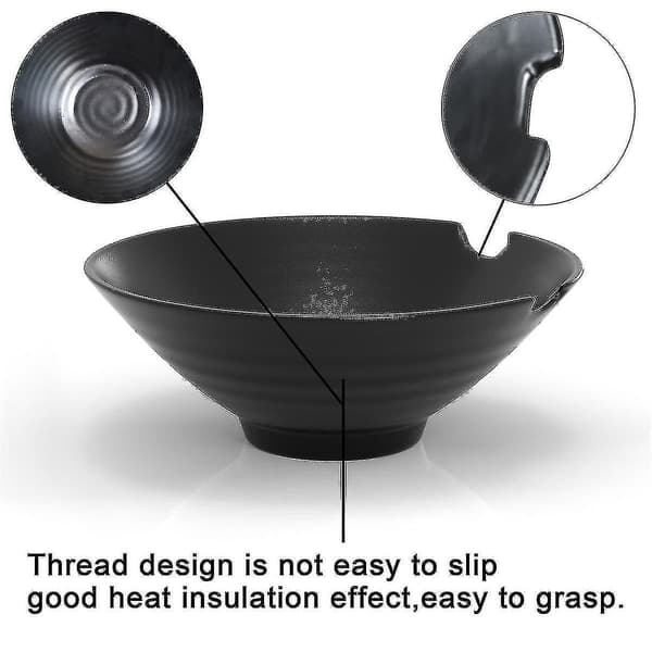 Intirilife Ramenskålset 4 delar Japansk design Svart