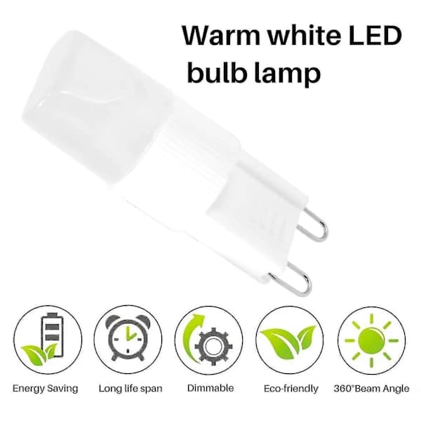 10x G9 1w LED Høyeffektslampe Varmhvit 3500 K