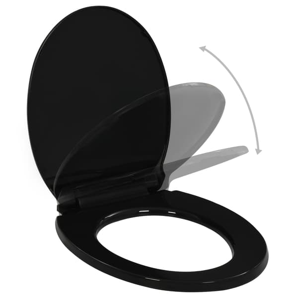 vidaXL Toiletsæde med soft close og quick release sort Svart black