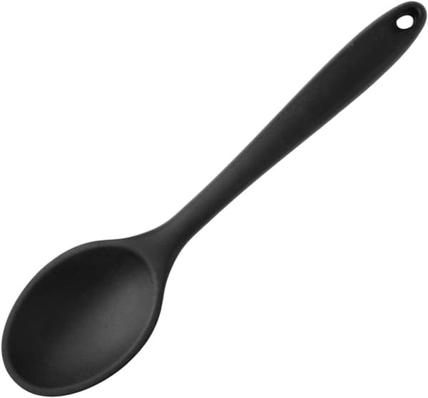Silicone Mixing Spoon Stirring Spoon Stylish Elegant Black Kitchen Utensil Does Not Deform During Cooking