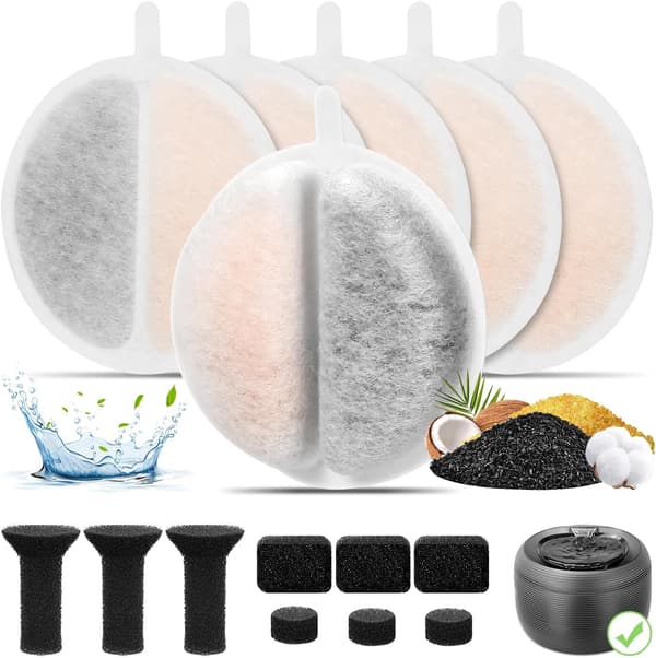 6-pack Kattvattenfontänfilter Kompatibel med Lite & 2,5L Dricksfontän