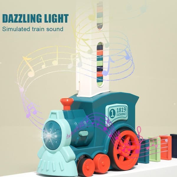 Electric Domino Train Toy Set with 120 Blocks Automatic Action-FX-