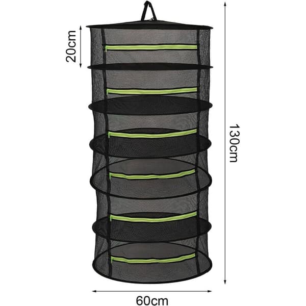 6-lagers torknät för örter, blommor, fisk och kläder, 60 cm, polyester