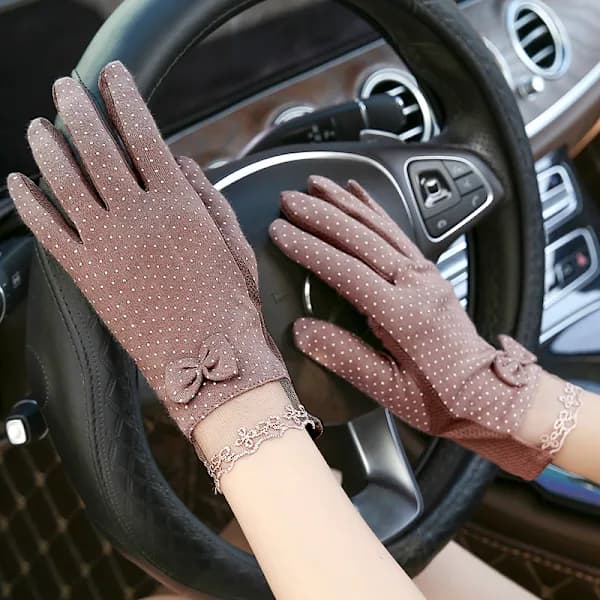 Sommer solbeskyttelseshandsker, touchscreen til kvinder, kort stil til forår og efterår, elektrisk cykelkørsel brun brun brown