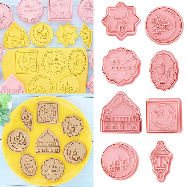 8-pak Eid Mubarak Cookie Cutters Ramadan Mubarak Cookie Cutters