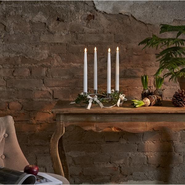 LED Antikke lys 4-pakning med fjernkontroll og timer Vit white