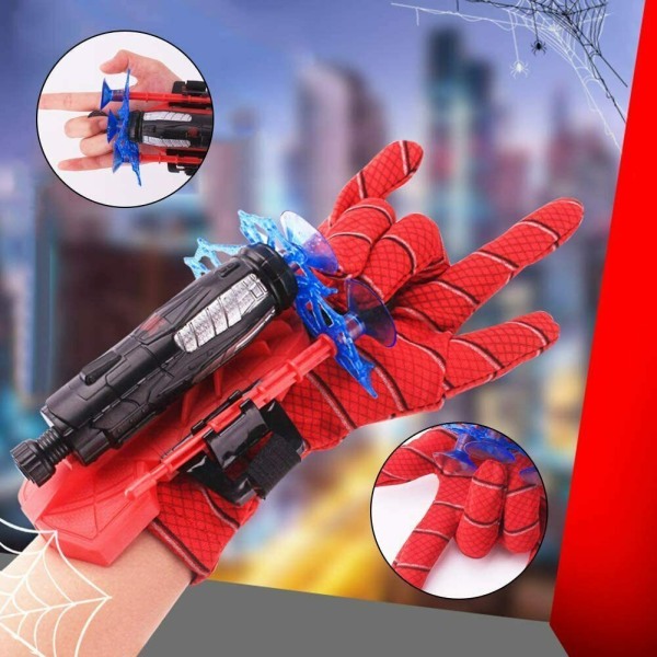 Launcher Leksaker Spiderman Kostym Handskar Spider-Man Web Shooter Dart Blaster Kids