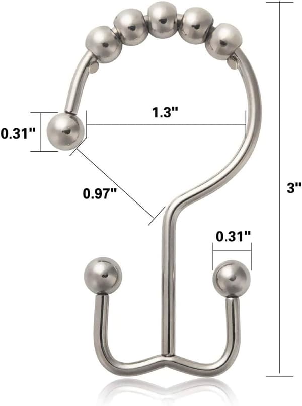 Dusjforhengskroker Rustfrie Dusjforhengringer Metall D