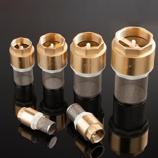 Brass Foot Valve, Copper Water Pump Inlet Pipe Filter Thread Filter Vertical Check Valve, Improves Water Pumping Efficiency DN25 DN25