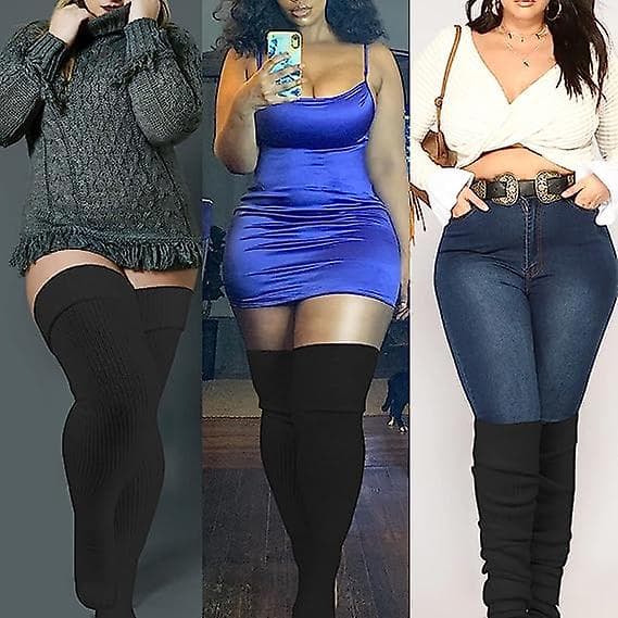 Plus Size 5XL Women's Socks for Thick Thighs - Extra Long & Thick Over Knee Socks - Leg Warmers Boot Socks