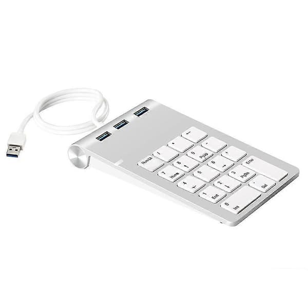USB numerisk tastatur til bærbar computer, kablet 18-tasters numerisk tastatur med USB 3.0-hub Combo Ing N