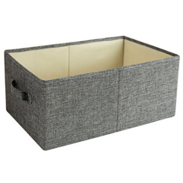 Storage Boxes for Clothes, Woven Storage Basket for Clothes and Books - Grey L