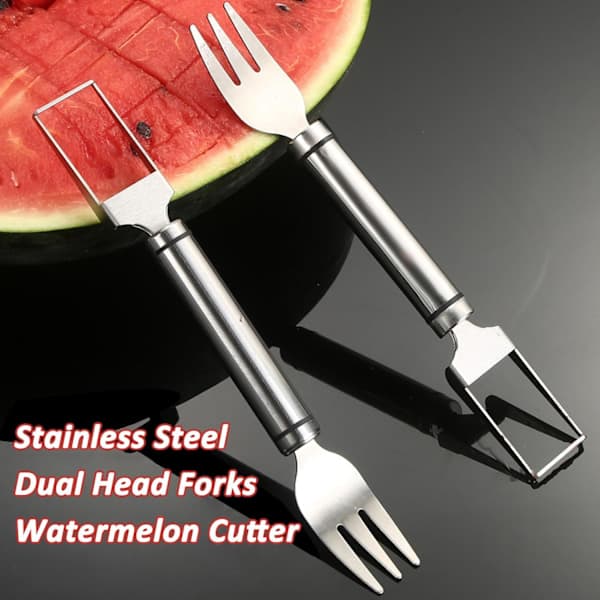 2 stk Vannmelon Gaffel Multifunksjonell Vannmelon Kutter Fruktkutter Bærbare Verktøy