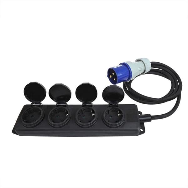 CEE 4-vägs Schuko-uttag 16A IP44 1,5 m H07RN-F 3G1.5mm²