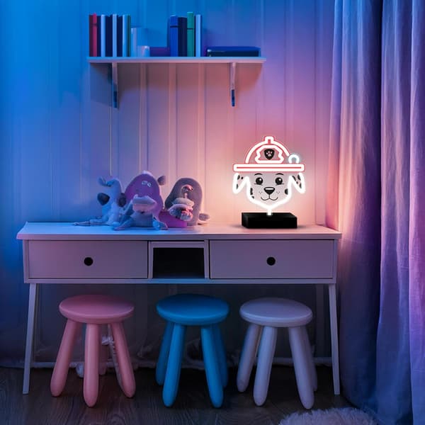 Paw Patrol Neon LED Marshall – 25×25 cm med Stativ & USB-strøm multifärg multicolor