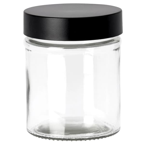 Opbevaringsglas med sort låg, 300 ml