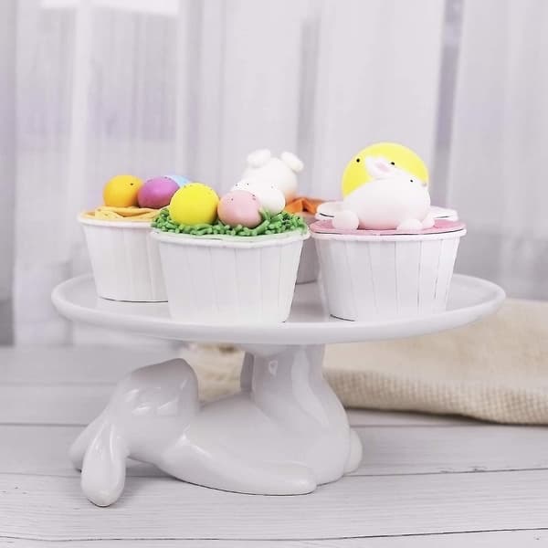 Keramisk cupcake-stativ, dessertfat for snacks og kaker