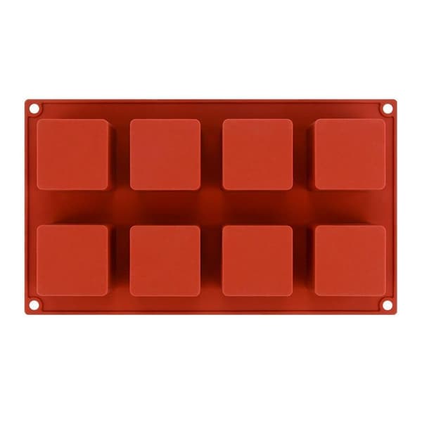 Squares Cubes 8 pcs Silicone Mold Baking Mold Mousse Mold Vit white