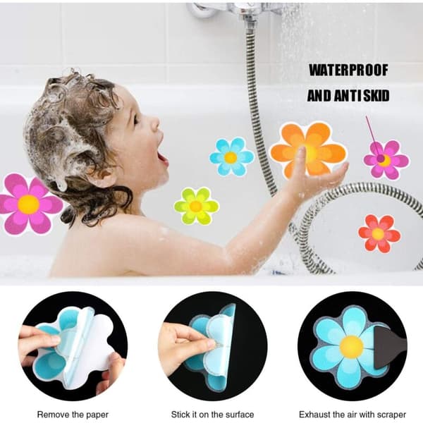 20 Non-Slip Bathtub and Shower Floor Stickers with a Premium Scraper
