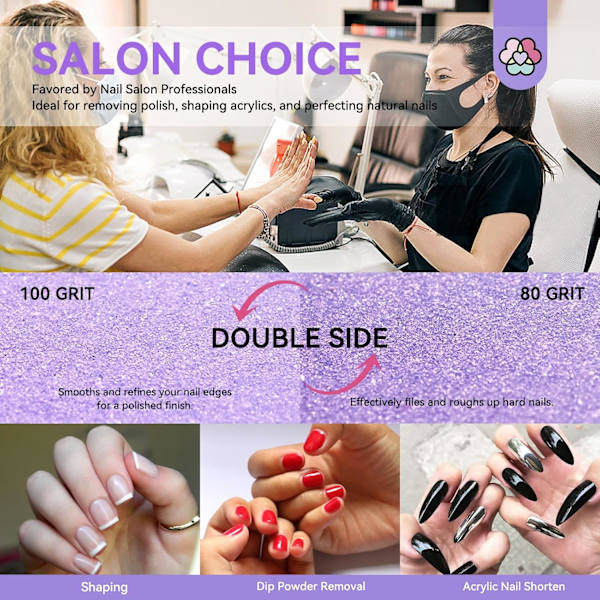 Nagelpoleringsblockfiler: 150 stycken tvättbara nagelpoleringsset för polering i salongsstil Mini nagelpolerare för naturliga akrylnaglar