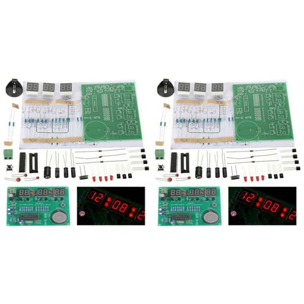 AT89C2051 DIY-kellosarja 6-numeroisella LED-näytöllä - 2 kpl