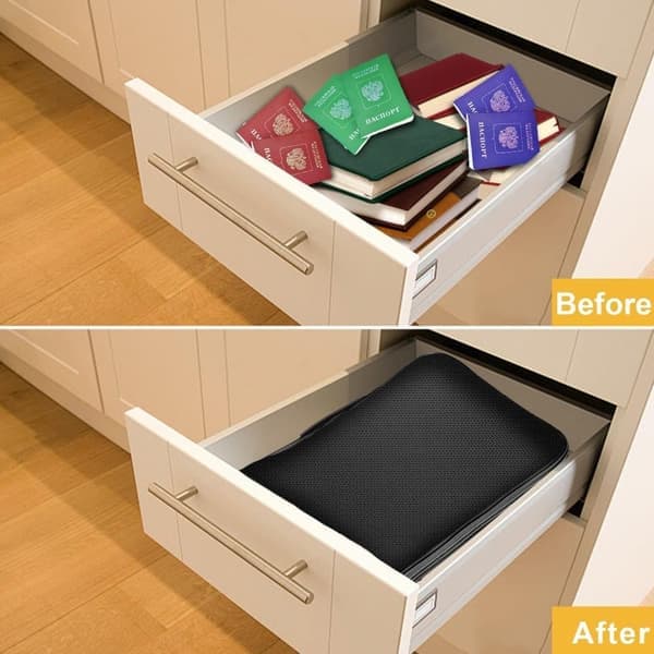Document Organizer - Fireproof Drawer Storage with Lock (36x27x10 cm). For Important Papers, Passports, and Certificates