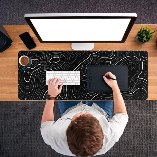 Large mouse pad desk pad Black M