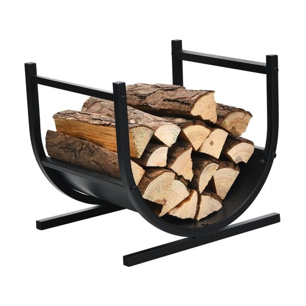 U-formet brændereol i metal, 43x37x39,5 cm, sort