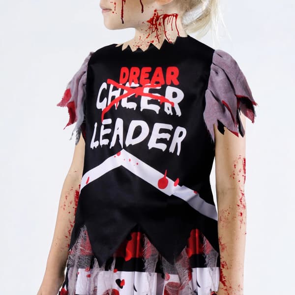 Dead Cheerleader-kostym för flickor, läskig blodig Halloween-dräkt för barn 150 cm 150cm