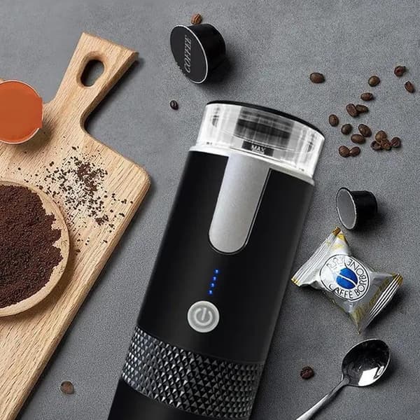 Bærbar kaffemaskine 170 ml 6 oz USB-genopladelig til formalet kaffe og K-Cup-kapsler