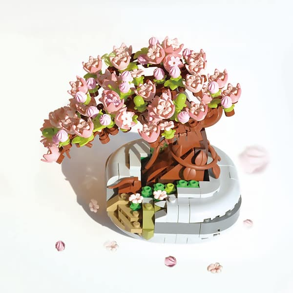 PinkBee Bonsai-træ Mini Sakura Byggeklodser Sæt Sakura-træ