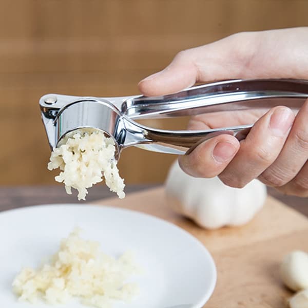 Hvitløkspresse i rustfritt stål, sinklegering, kjøkkenredskap