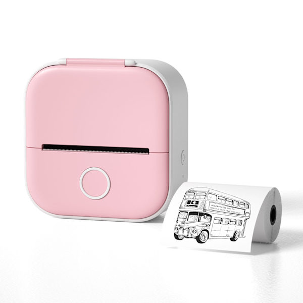 Phomemo T02 Termisk Mini Printer - Lille, Bærbar Bluetooth Printer til Hjemmet og Mobilen - Perfekt til Etiketter, Noter og Fejlrettelser all pink