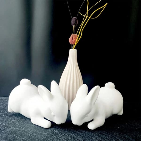 2-pack Unique Rabbit Ceramic Bookends Multifunctional Office Supplies