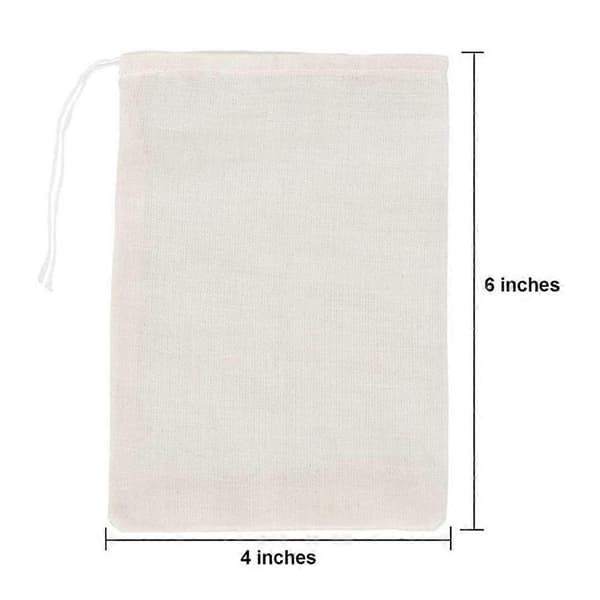 50-pack Bomullsmuslinpåsar Dragskopåsar 10 x 15 cm Vit för Te Smycken Bröllopsgåvor Förvaring