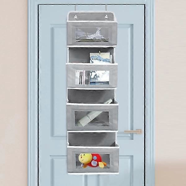 Door Storage Organizer, 4 Pockets, Foldable Fabric Hanging Organizer
