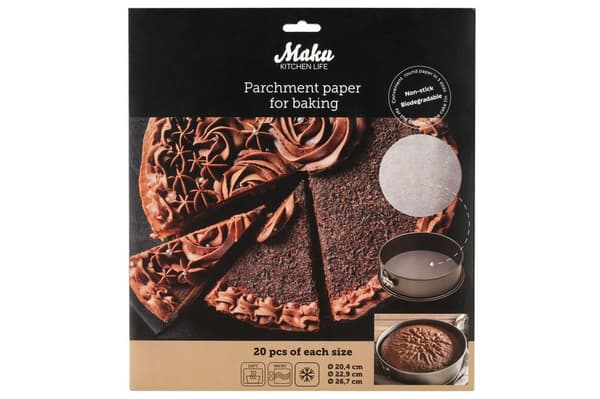 Runde bakepapir 60-pakning – 3 størrelser Maku Kitchen Life Vit white