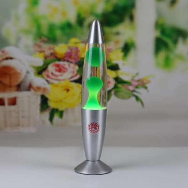 Bordslampe, futuristisk orange lavalampe med afbryder