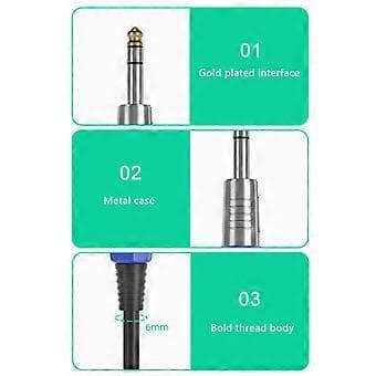 6,35 mm hann til 3,5 mm hunn stereo adapterkabel 15 cm vinklet 15cm elbow