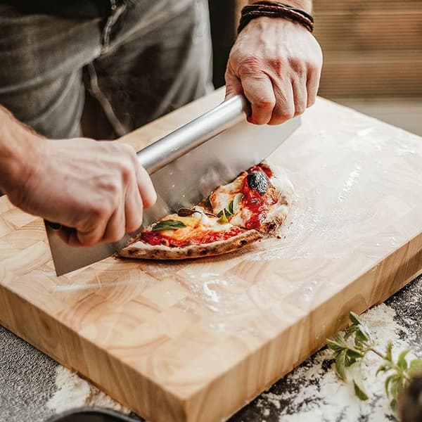Ultimativ Pizza Bageoplevelse, Aluminium Pizza Spader til Perfekt Pizza Glid, Rustfrit Stål Pizza Skærer med Vuggeblad, Foldbart Design til