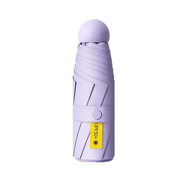 Mini Ultralight 5 Fällbart Paraply UV-skydd Solficka (Lila)