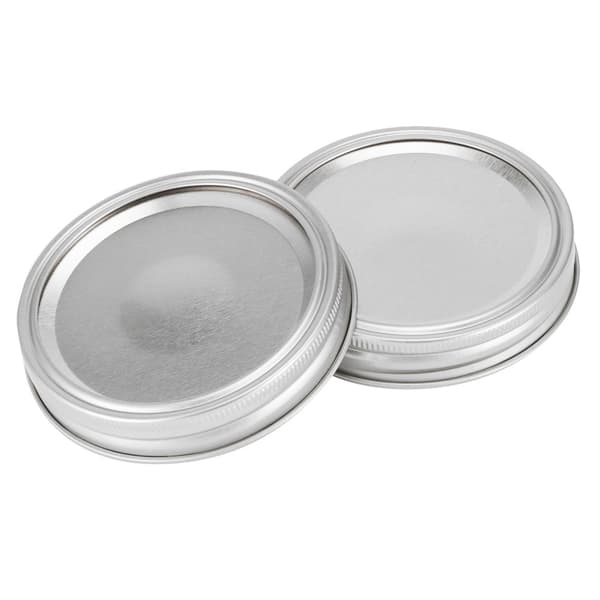 Glasbeholderlåg 10 stk. 70 mm sølv cirkulær ring med dækplade