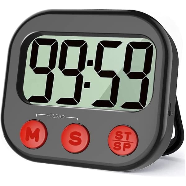 Køkken Timer, Digital Synlig Timer Magnetisk Klokke Stopur Nedtællingstimer, LCD-display