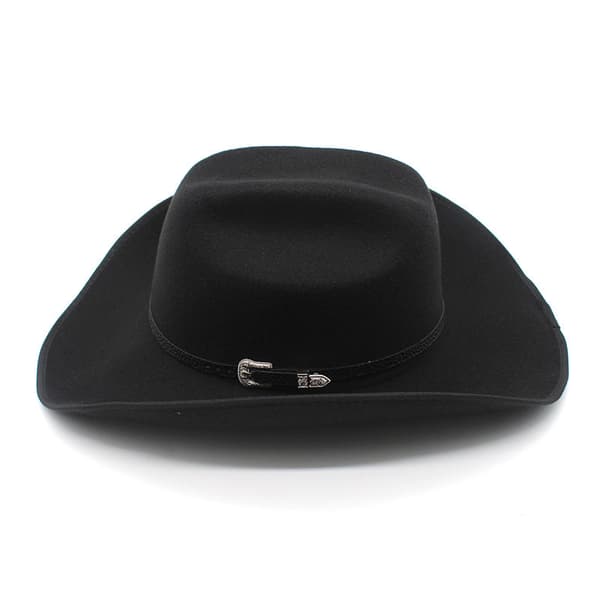 Western Cowboyhatt med rullet brem svart