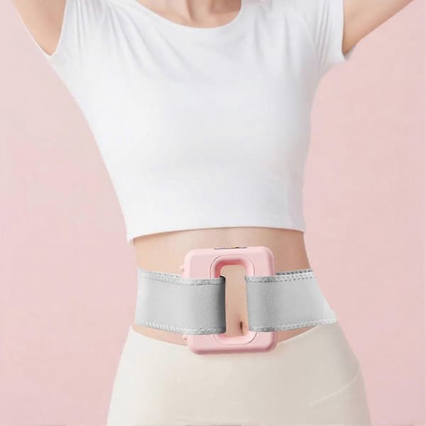 Multifunctional Waist and Abdominal Massage Ring Deep Tissue Percussion Massage Gun 5 Speeds Adjustable Vibration Massager Rose Pink Pink