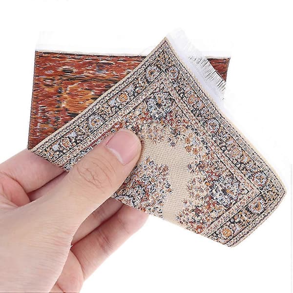 Miniature tæppetilbehør til 1/12 skala møbler vævede tæpper 15 cm X 10 cm