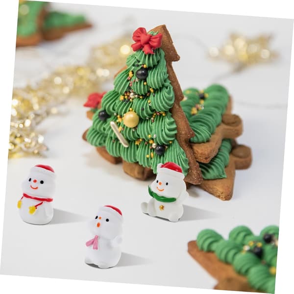 10 stk. Bedårende miniature snemandsfigurer julepynt harpiks havetilbehør