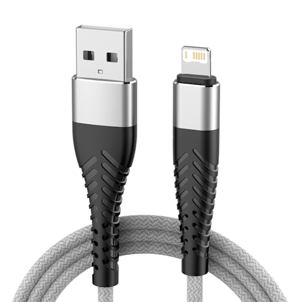 Rask USB-kabel for iPhone 13 14 12 11 Pro XS Max 5 6 7 8 Plus SE iPad Origin 3M Ledning Mobiltelefon Ledning Data Lader Kabel HVIT WHITE 1m